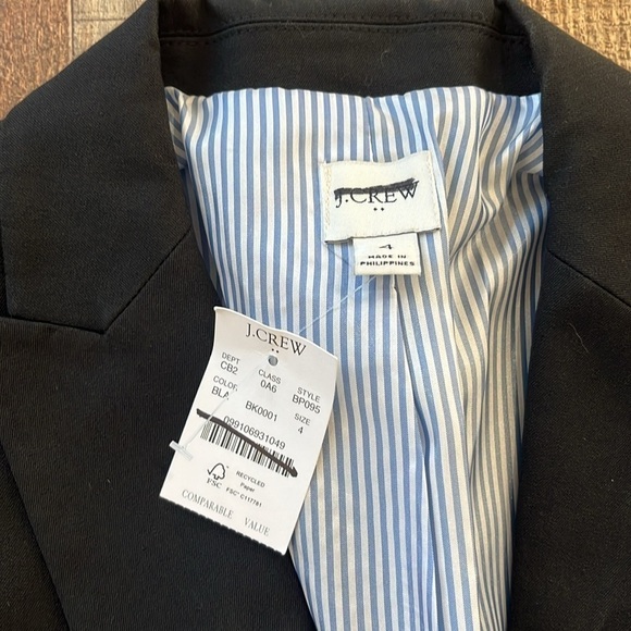 J. Crew Factory Womens Two button blazer BP095 black 4 - Picture 4 of 5